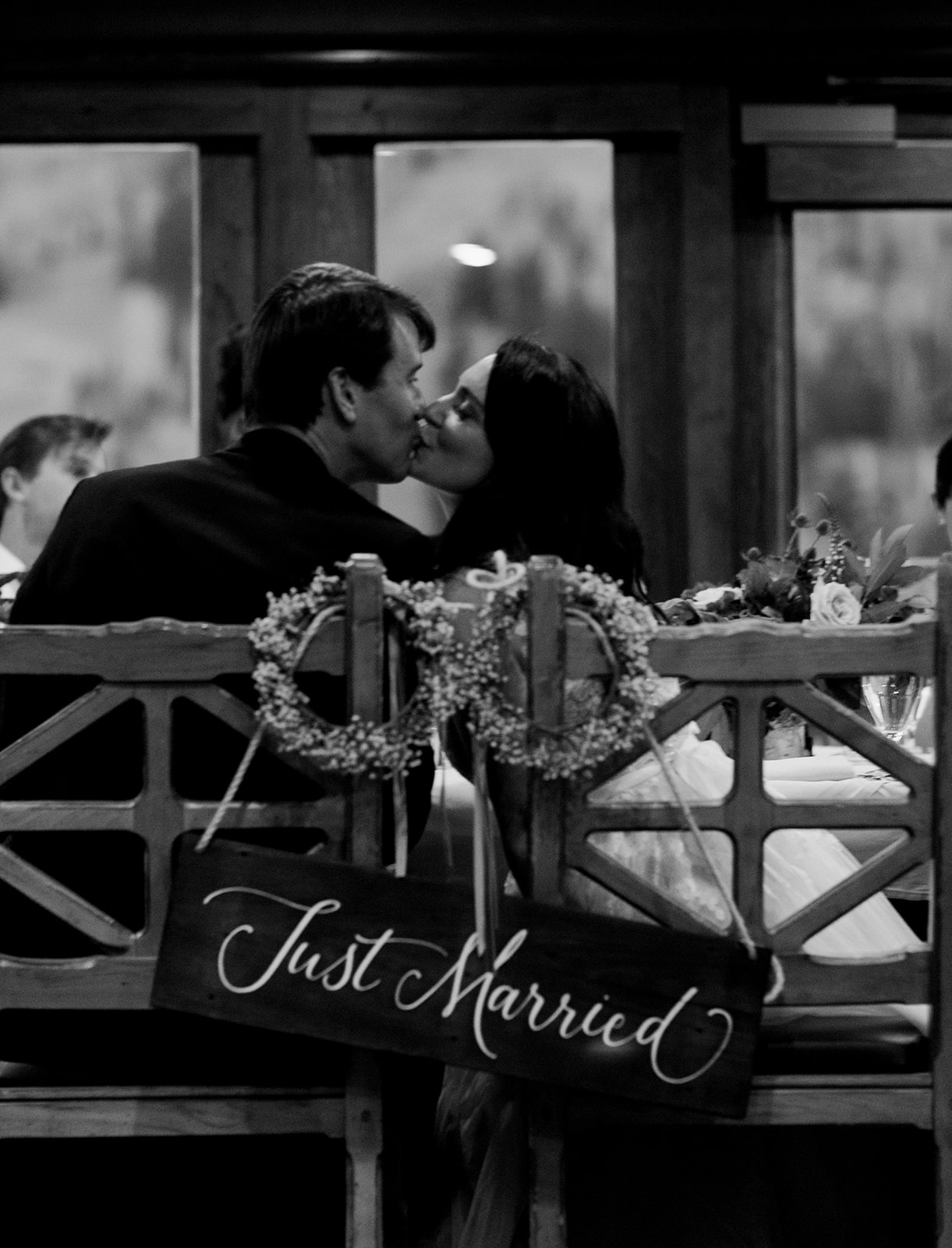 black and white picture of a fall wedding in Park City Utah