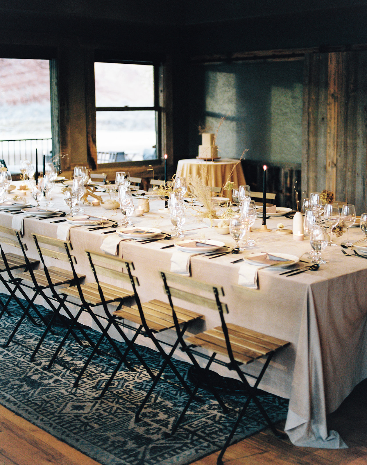 intimate wedding reception with minimalist decor