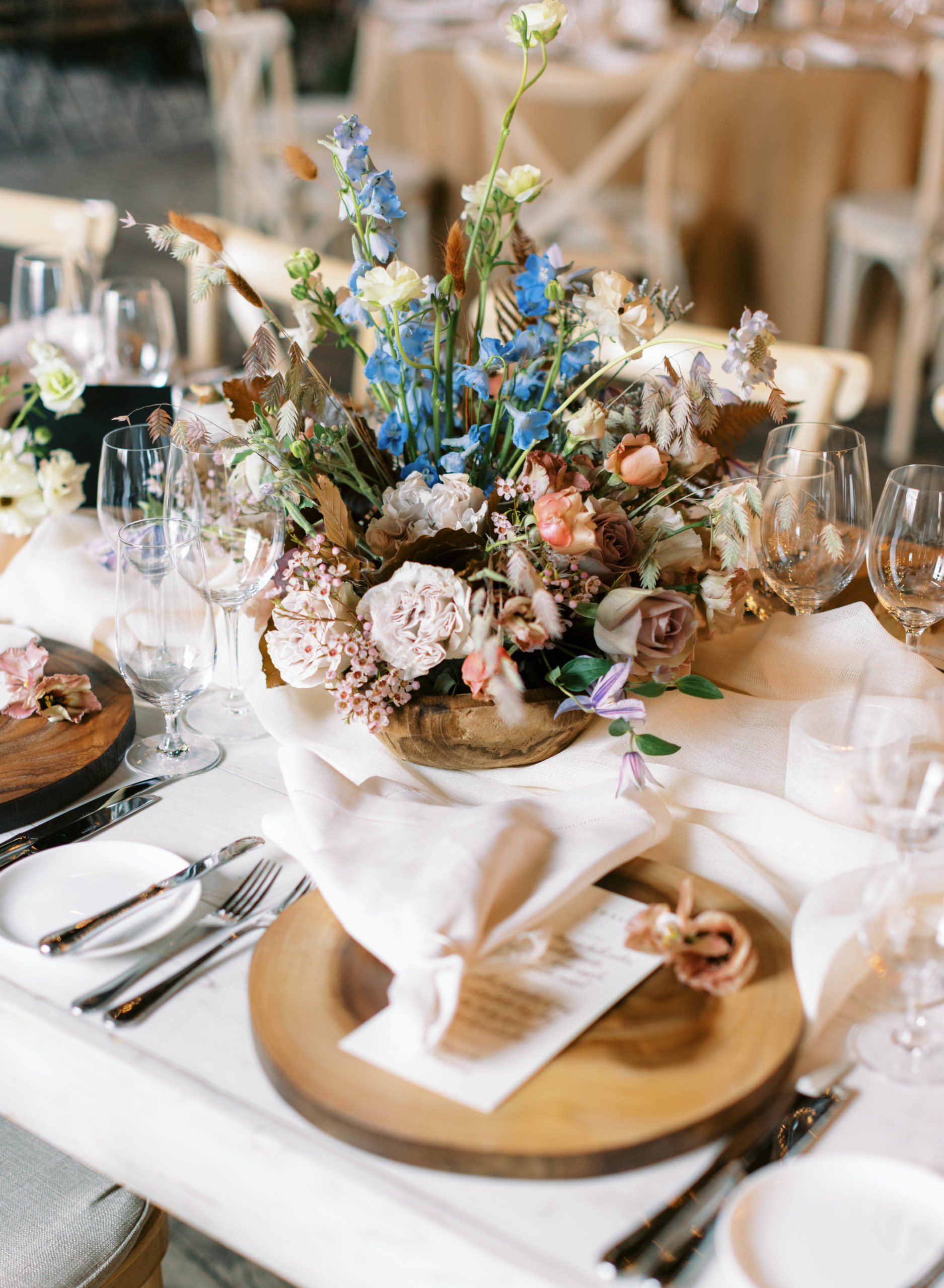 eclectic flower arrangements for a utah ranch wedding