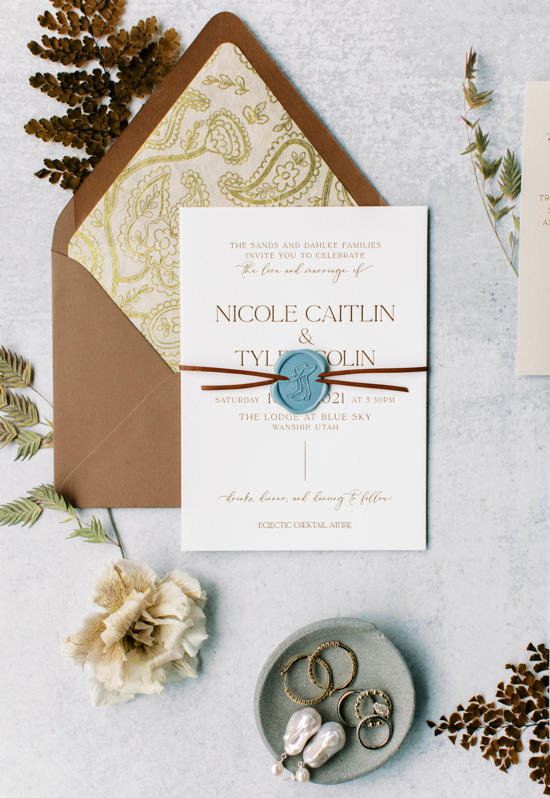 western wedding invitations for a utah ranch wedding
