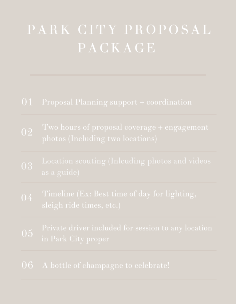Park City Proposal Planning Guide Megan Robinson Photography