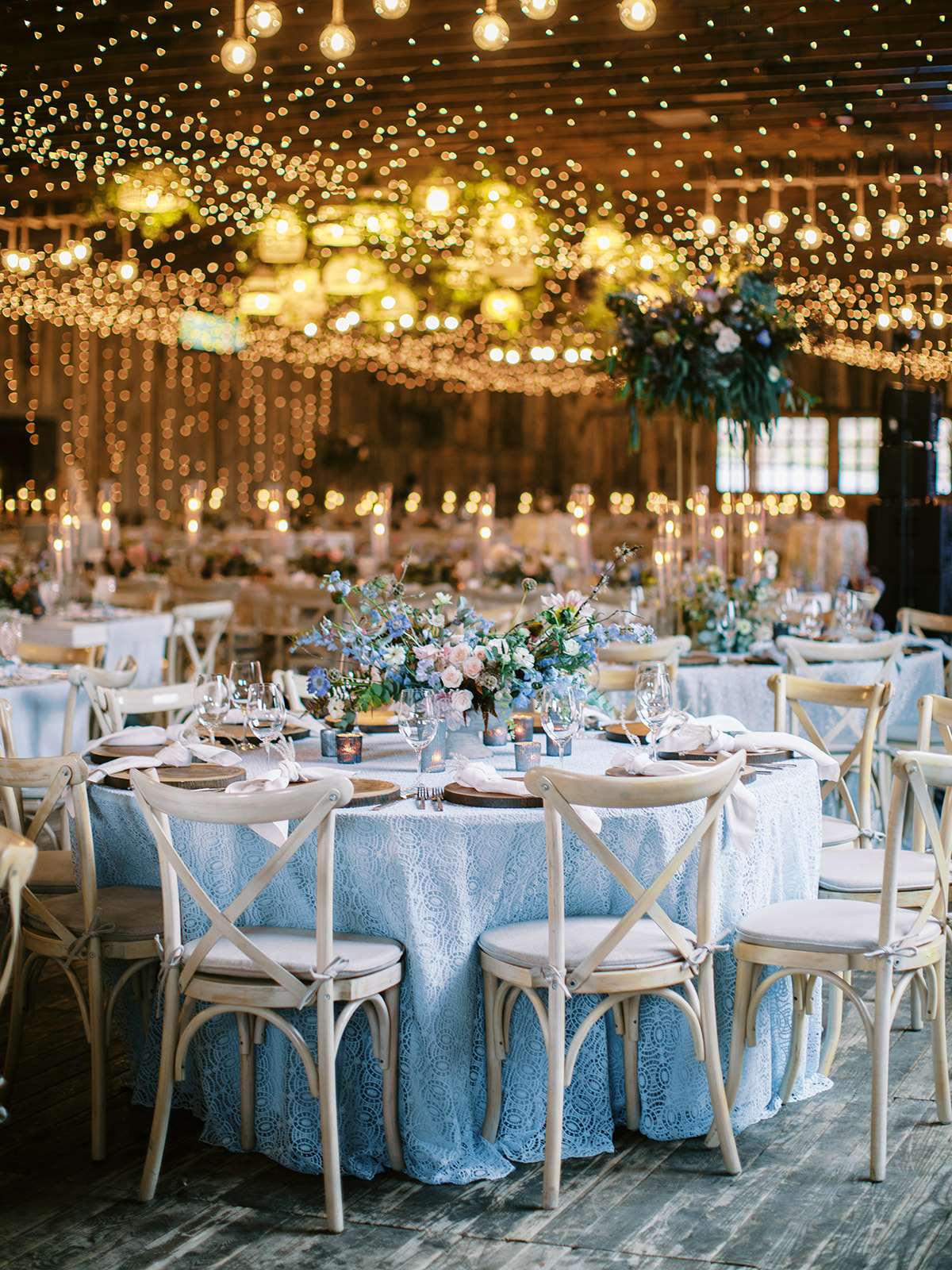indoor reception barn space at The Lodge at Blue Sky, a mountain Utah wedding venue
